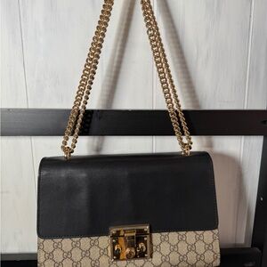 GUCCI GG Supreme Padlock Medium, Convertible Shoulder To Crossbody, Immaculate